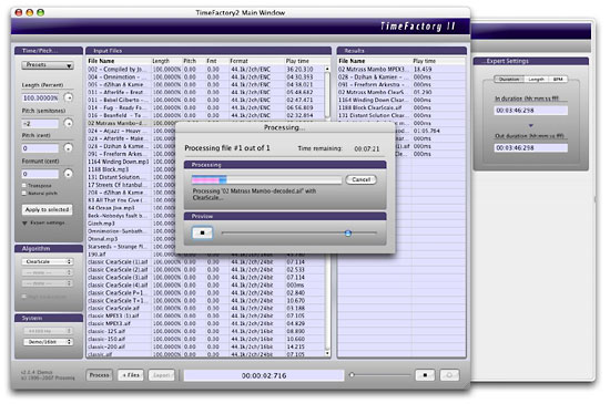 Prosoniq Ships TimeFactory 2 Time- and Pitch-Manipulation Software for Mac OS X