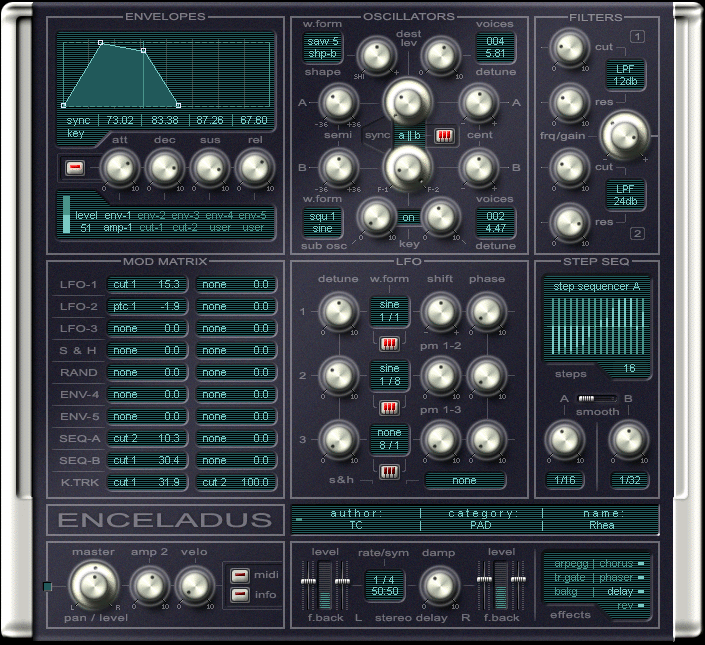Enceladus and ElectraBass Virtual Instruments