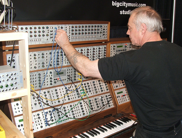 Patching a modular synthesizer