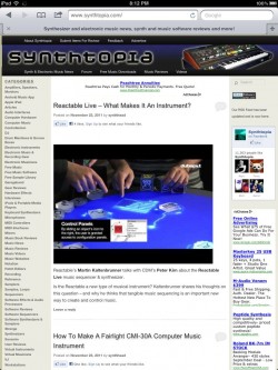 Synthtopia ipad interface