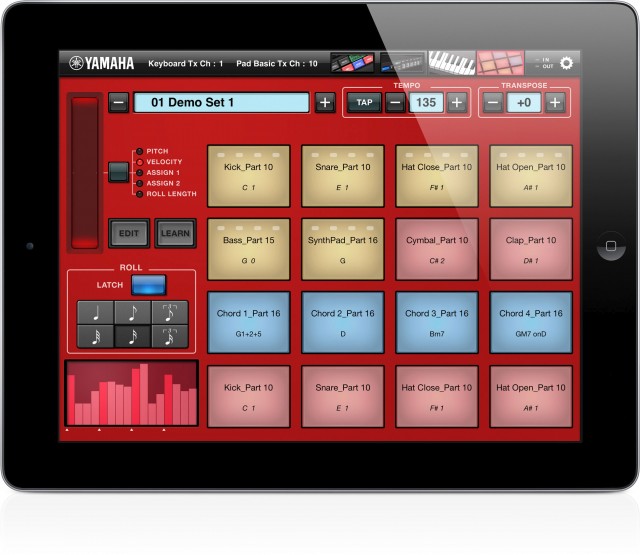 yamaha synth arp and drum pad for the iPad