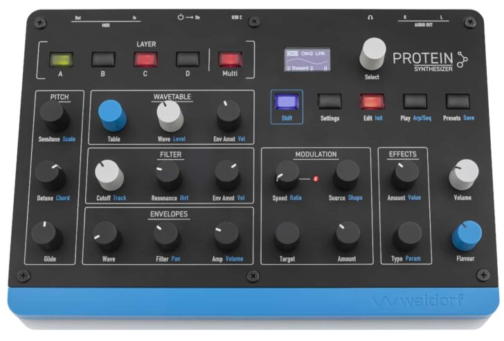 Waldorf Protein Synthesizer Offers 8-Voices Of Wavetable Synthesis