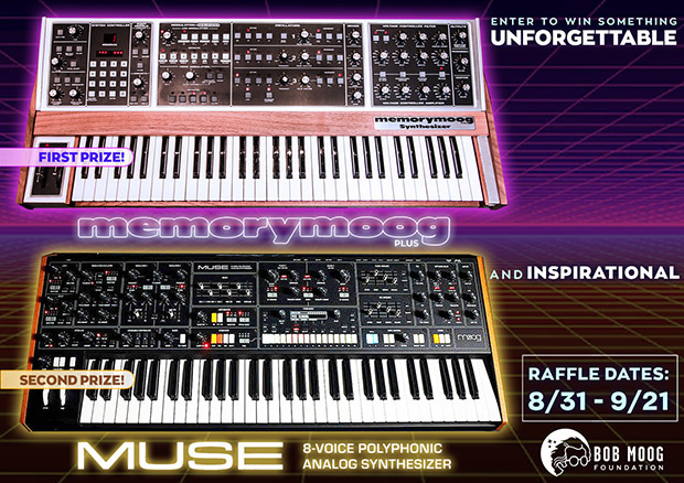 The Bob Moog Foundation Announces Summer Raffle for Vintage Memorymoog Plus and Moog Muse Synthesizers